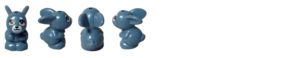 レゴ フレンズ 41724「ペイズリーのおうち」 メロディ（ウサギ）のフィギュア 正面・左右側面・背面を並べた全方向サムネイル