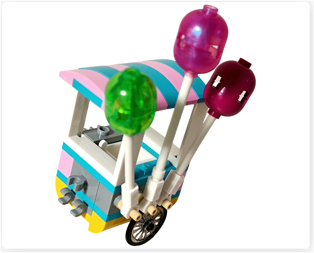 レゴ フレンズ 42692「アイスと風船のお店」屋台 車輪 取付 組立途中