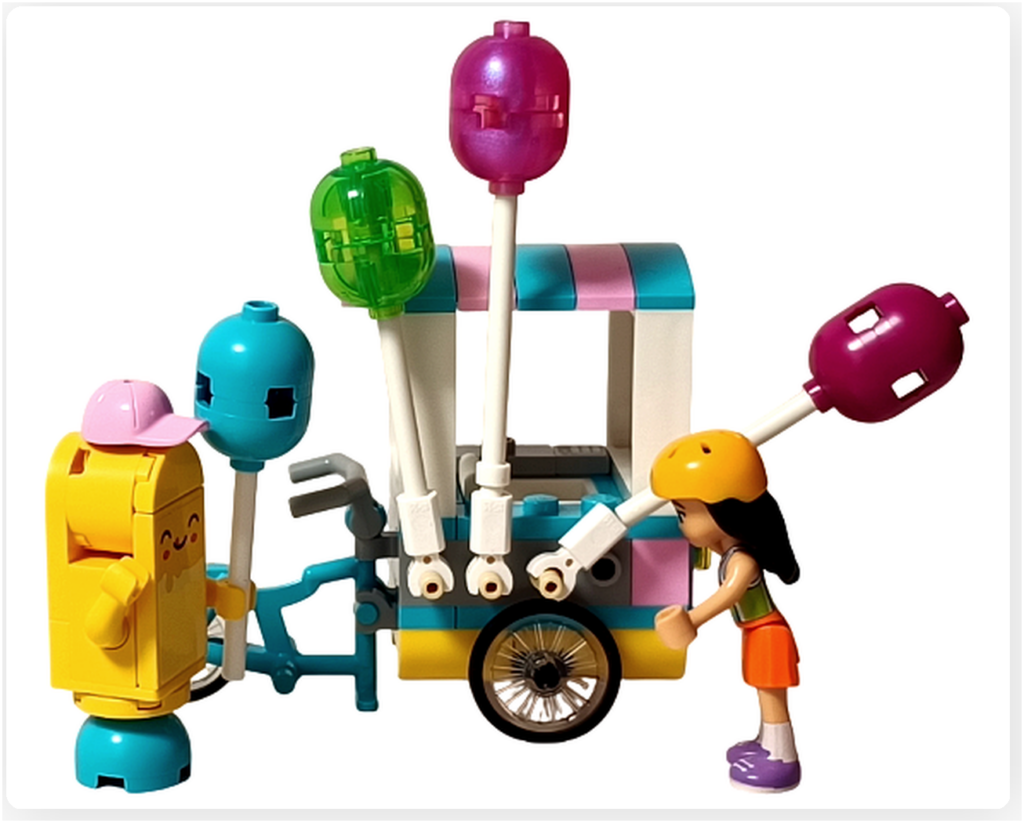 レゴ フレンズ 42692「アイスと風船のお店」屋台の準備をするリアン