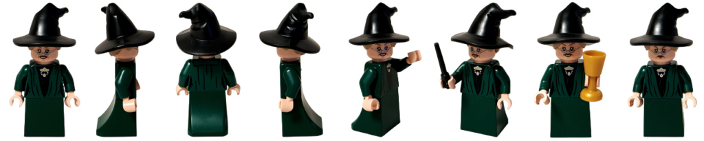 レゴ ハリー・ポッター 76460「ホグワーツ城 組分け帽子の儀式」マクゴナガル先生 ミニフィギュア 正面・側面・背面・ポーズ違い・杖持ち・ゴブレット持ち