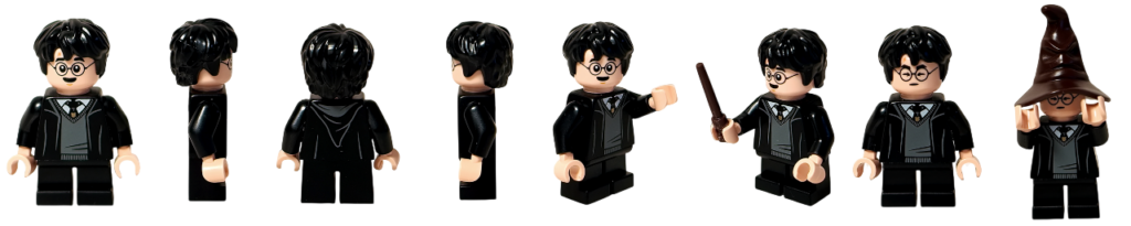 レゴ ハリー・ポッター 76460「ホグワーツ城 組分け帽子の儀式」ハリー・ポッター ミニフィギュア 正面・側面・背面・ポーズ違い・杖持ち・組分け帽子着用