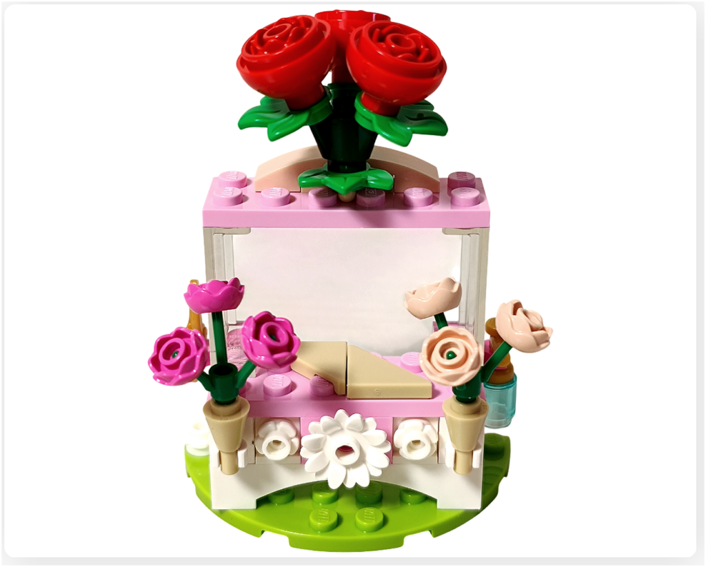 レゴ フレンズ 30721 「バラのお花屋さん」 大きなバラ看板設置後 完成写真