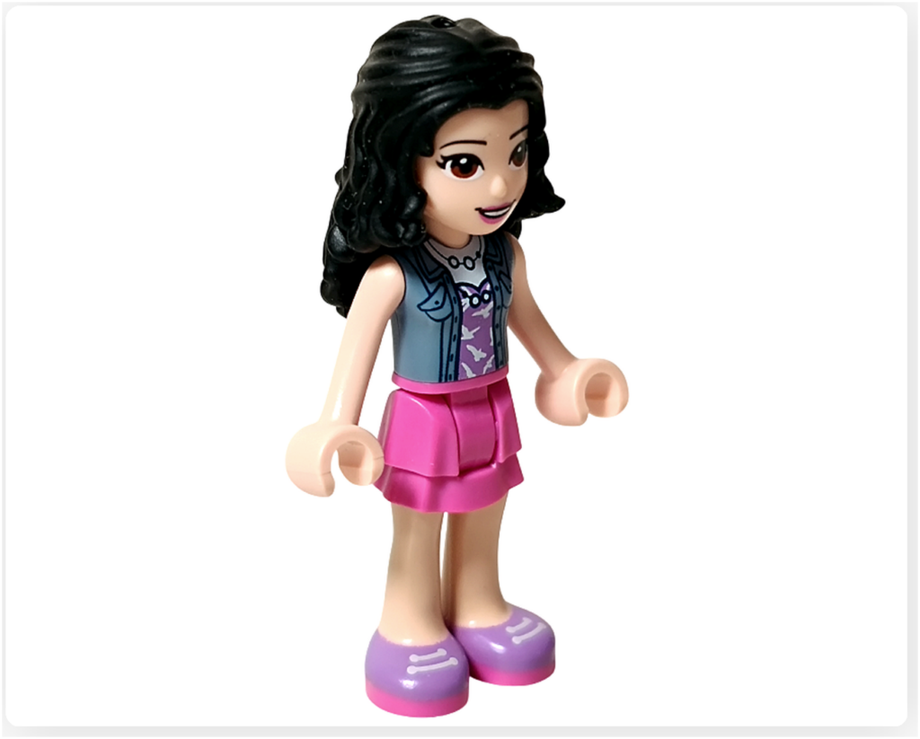 レゴ フレンズ 41439「ねこのペットサロンカー」 ミニドール紹介 エマの正面立ち姿と衣装のデザイン