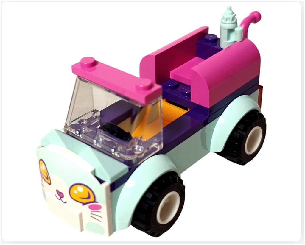 レゴ フレンズ 41439「ねこのペットサロンカー」 組立レビュー 後部カバー装着後の車体後方の完成状態