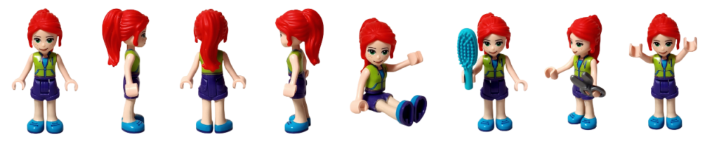 レゴ フレンズ 41439「ねこのペットサロンカー」 ミニドール紹介 ミアの正面・側面・背面と各ポーズの全身造形