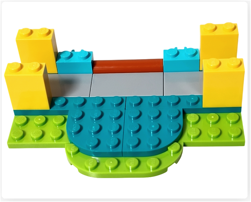 レゴ フレンズ 42612「ネコちゃんランド」 組立レビュー 柱パーツを組み上げた建物基礎部分