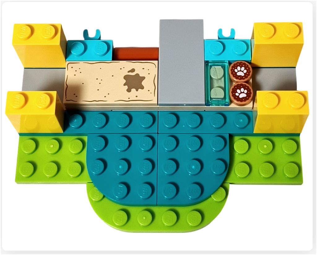 レゴ フレンズ 42612「ネコちゃんランド」 組立レビュー 床内部に仕込まれたおやつギミックの構造