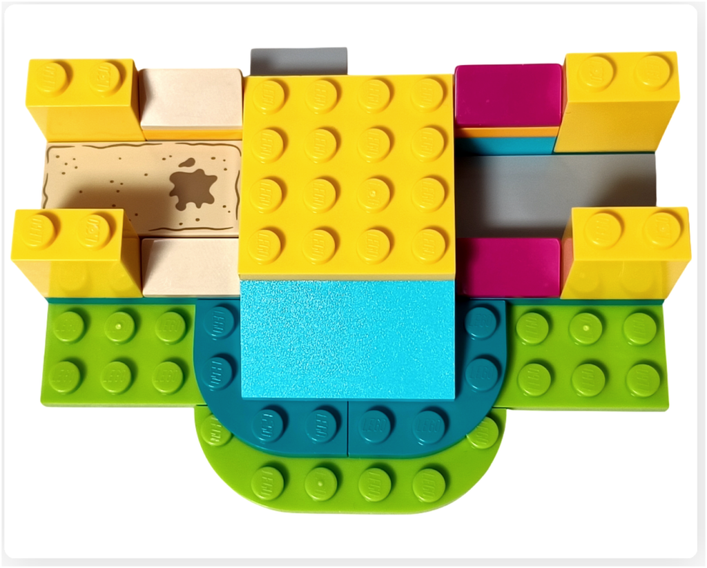 レゴ フレンズ 42612「ネコちゃんランド」 組立レビュー 砂場トイレが見えるギミック部分の上部構造