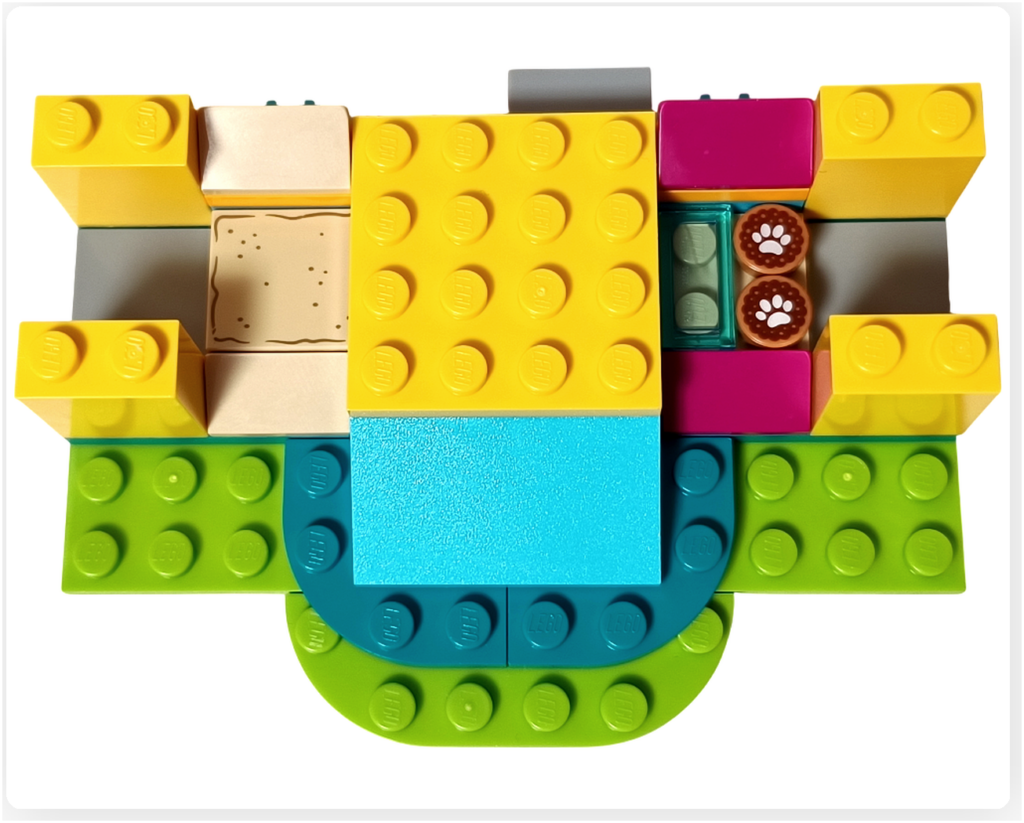 レゴ フレンズ 42612「ネコちゃんランド」 組立レビュー おやつと水に切り替わったギミック構造の様子