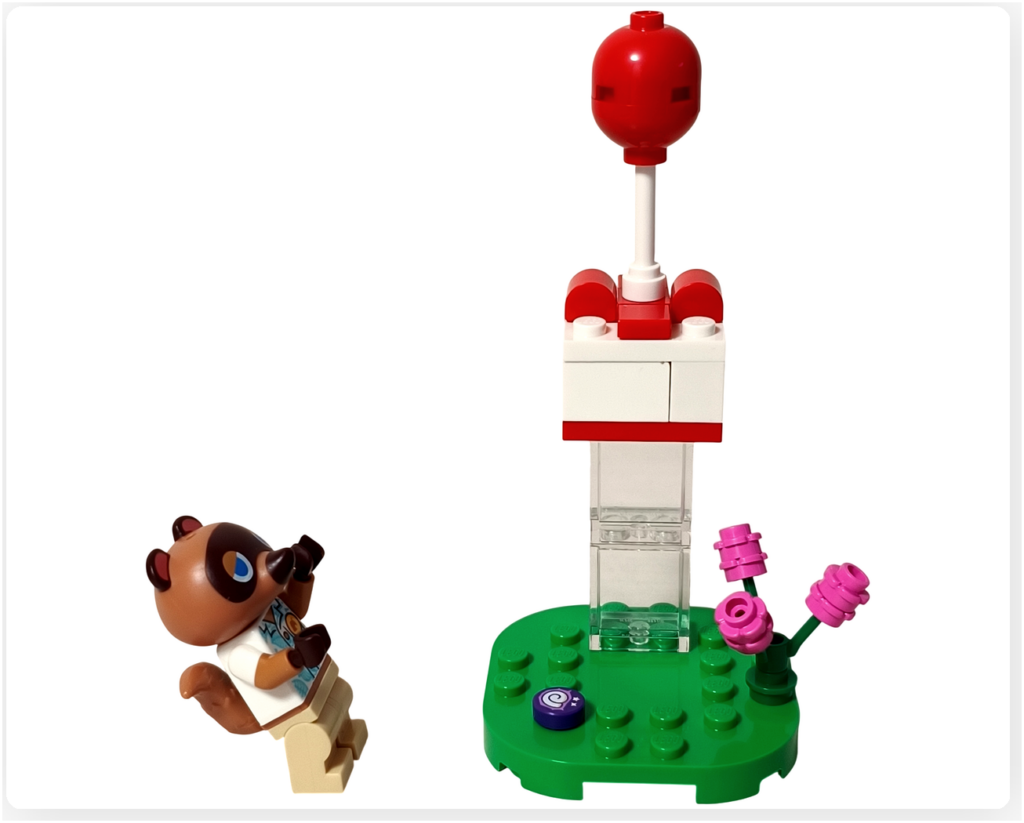 レゴ 30731 たぬきちと空飛ぶプレゼント たぬきち 空飛ぶプレゼントに驚くシーン