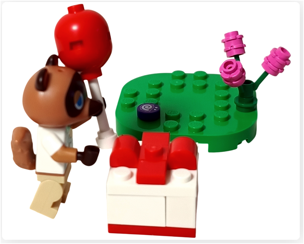 レゴ 30731 たぬきちと空飛ぶプレゼント たぬきち プレゼントボックスを捕まえるシーン