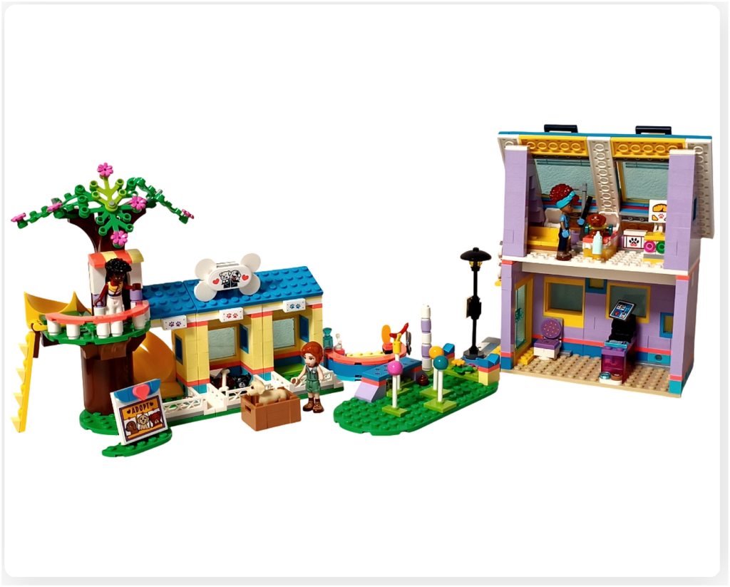 レゴ フレンズ 41727 ワンちゃんレスキューセンター 全体 内部と外観の構成 診療スペースと遊び場の様子