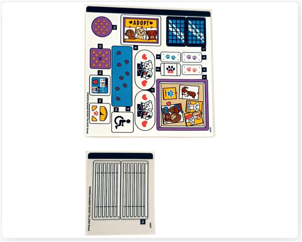 レゴ 41727 ワンちゃんレスキューセンター ステッカーシート 窓パーツや足あと、里親募集ポスターなどの装飾用シール