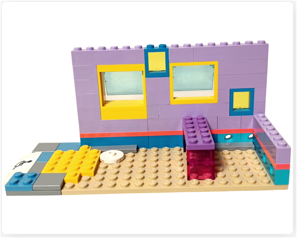 レゴ 41727 ワンちゃんレスキューセンター センター1階 壁立ち上げ完了 窓枠と室内配置