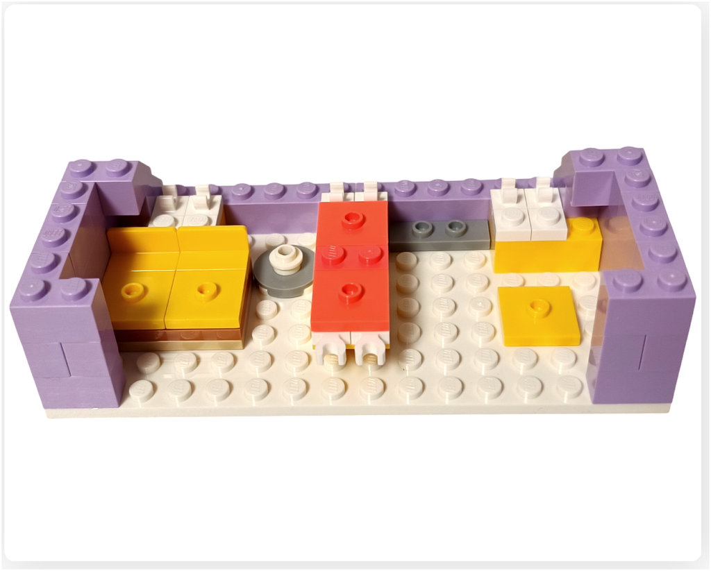 レゴ 41727 ワンちゃんレスキューセンター 2階 内装 ベッドとテーブル配置 ケアエリアの様子