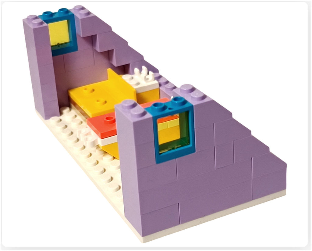 レゴ 41727 ワンちゃんレスキューセンター 2階 壁 斜め屋根ラインと窓の配置