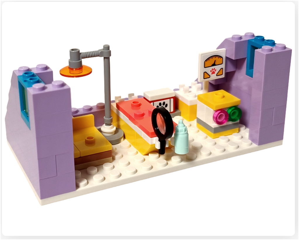 レゴ 41727 ワンちゃんレスキューセンター 2階 診療設備 診察台とライトと医療ツールの配置