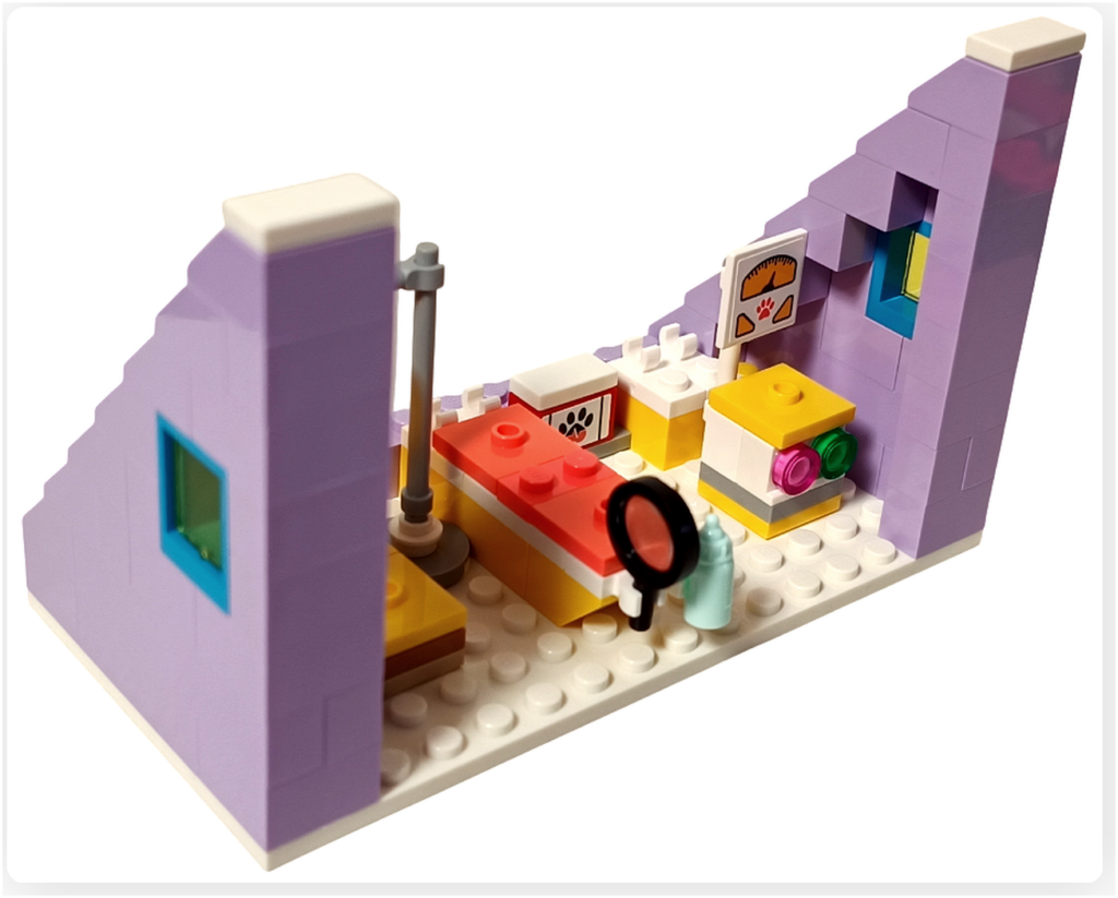 レゴ 41727 ワンちゃんレスキューセンター 2階 完成した診療スペースと設備の全体配置