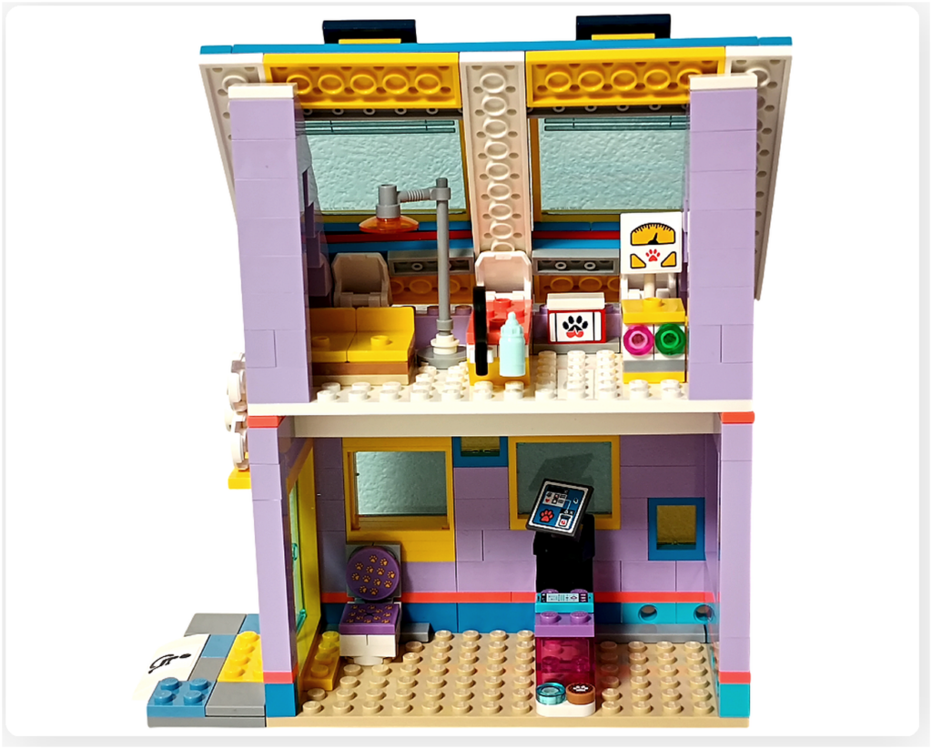 レゴ 41727 ワンちゃんレスキューセンター 完成 屋根取り付け 内部が見える側面