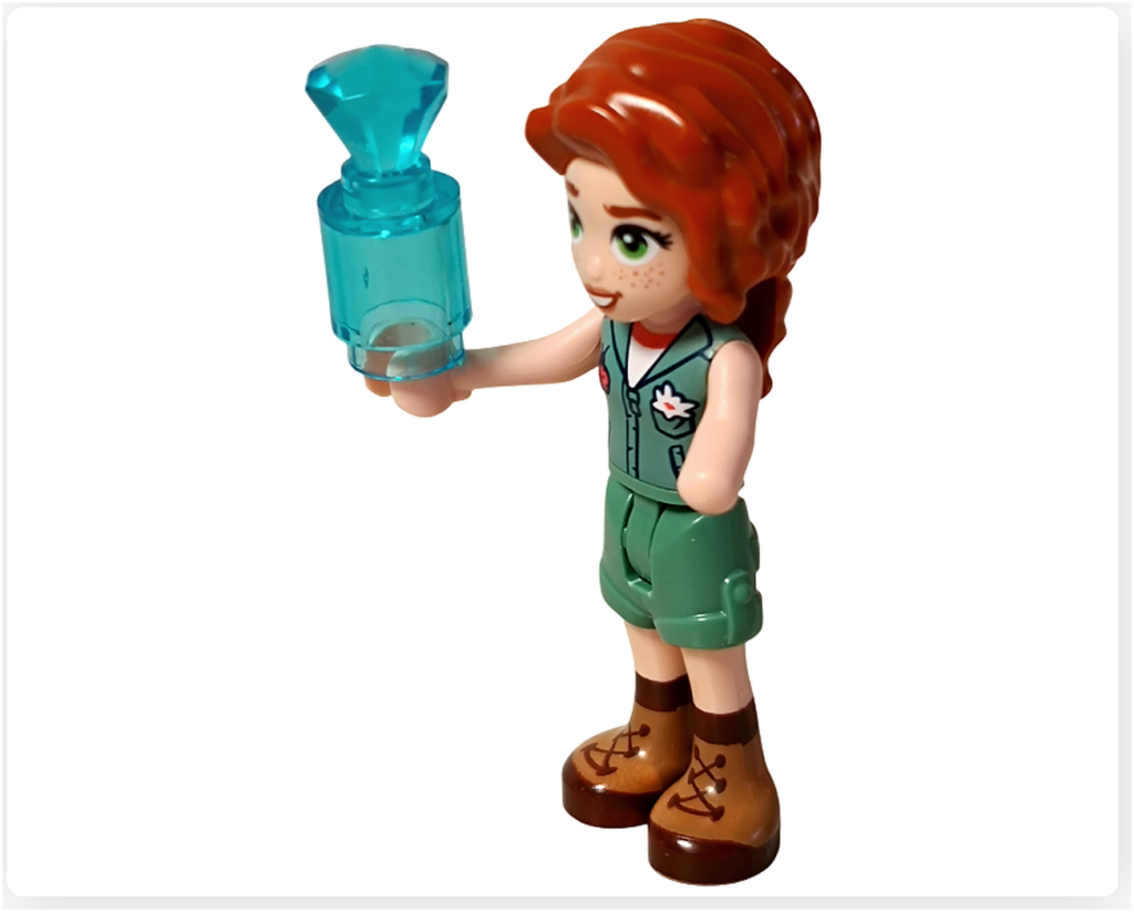 レゴ 41727 ワンちゃんレスキューセンター ミニドール オータム シャンプーボトルを持つケアシーン