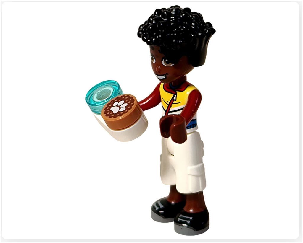 レゴ 41727 ワンちゃんレスキューセンター ミニドール ザック エサと容器を持つ給餌シーン