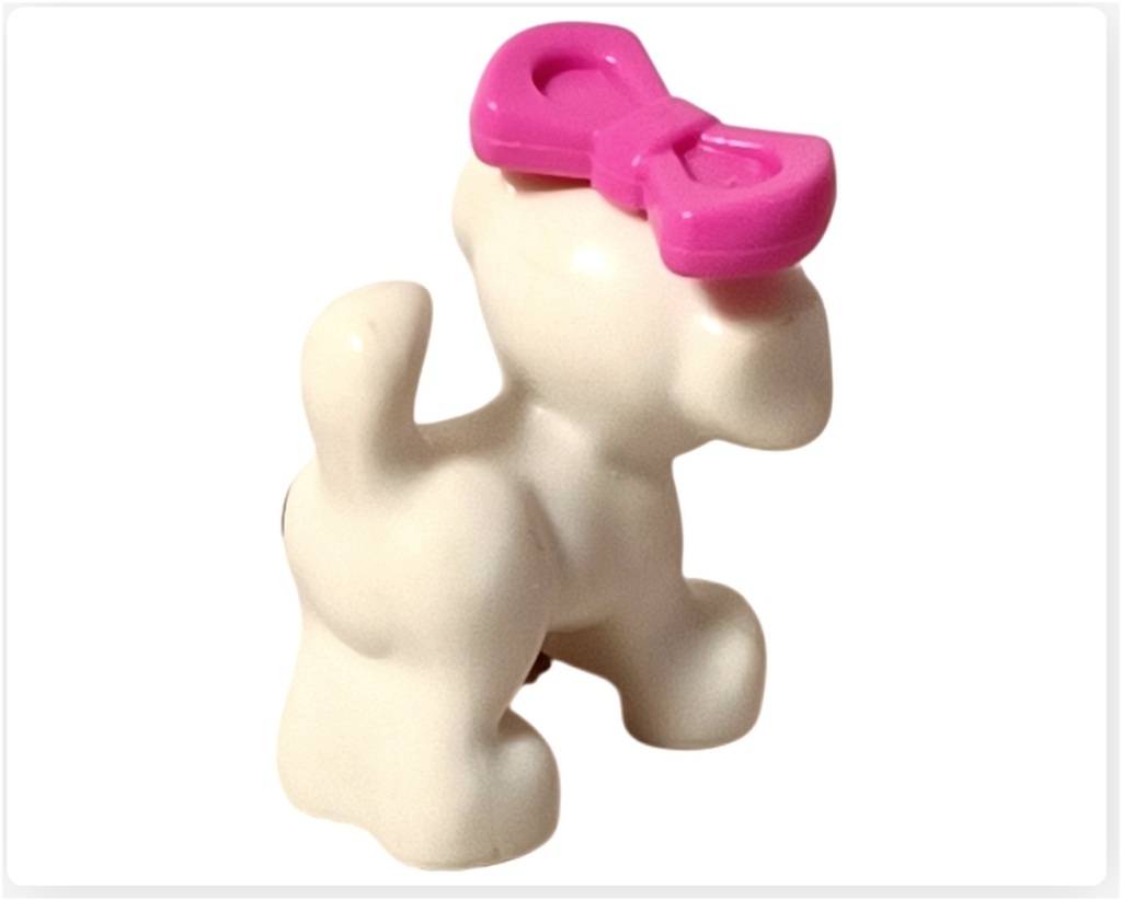 レゴ 3934 パピーハウス パピーハウスの子犬チャーリー背面。くるんと上がったしっぽが特徴的な初期フレンズの犬フィギュア