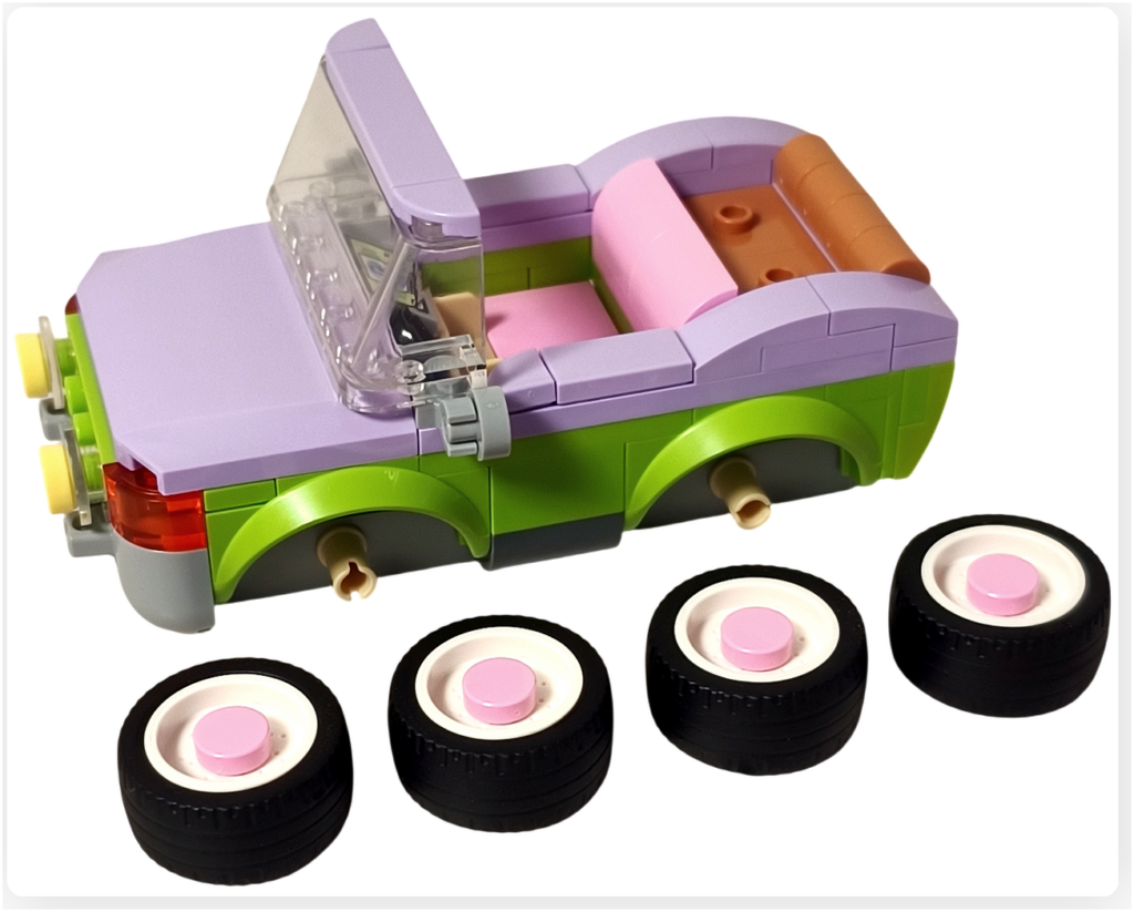 レゴ 42695 馬の親子とトレーラー 車 タイヤ パーツ ピンクホイール