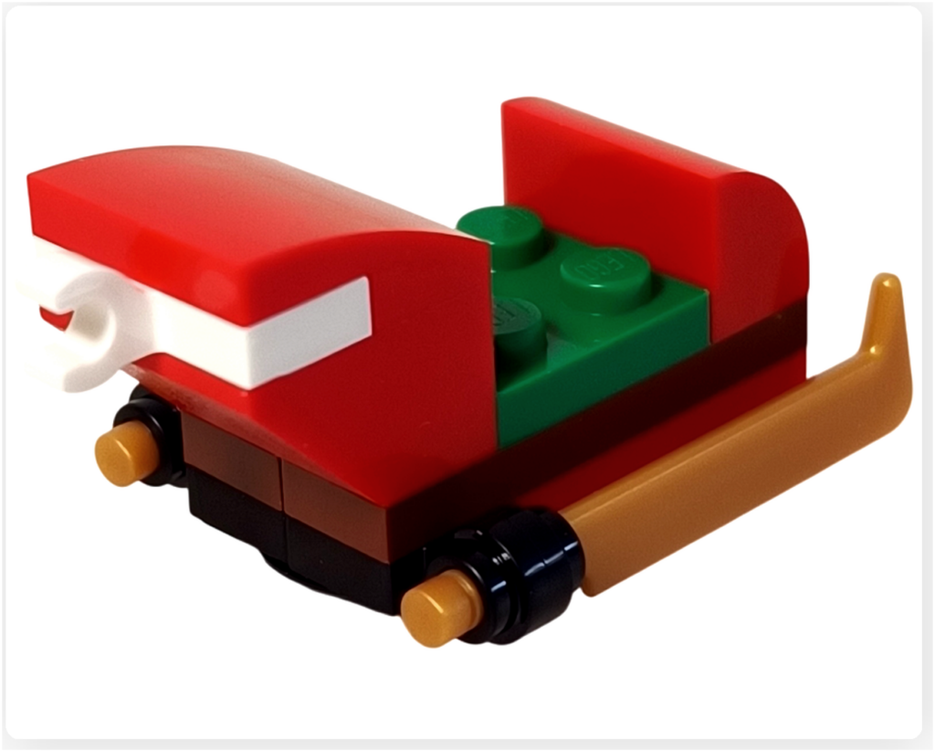 レゴ 60381 シティ アドベントカレンダー 2023 ソリ完成 背面から見た小型のクリスマスソリ