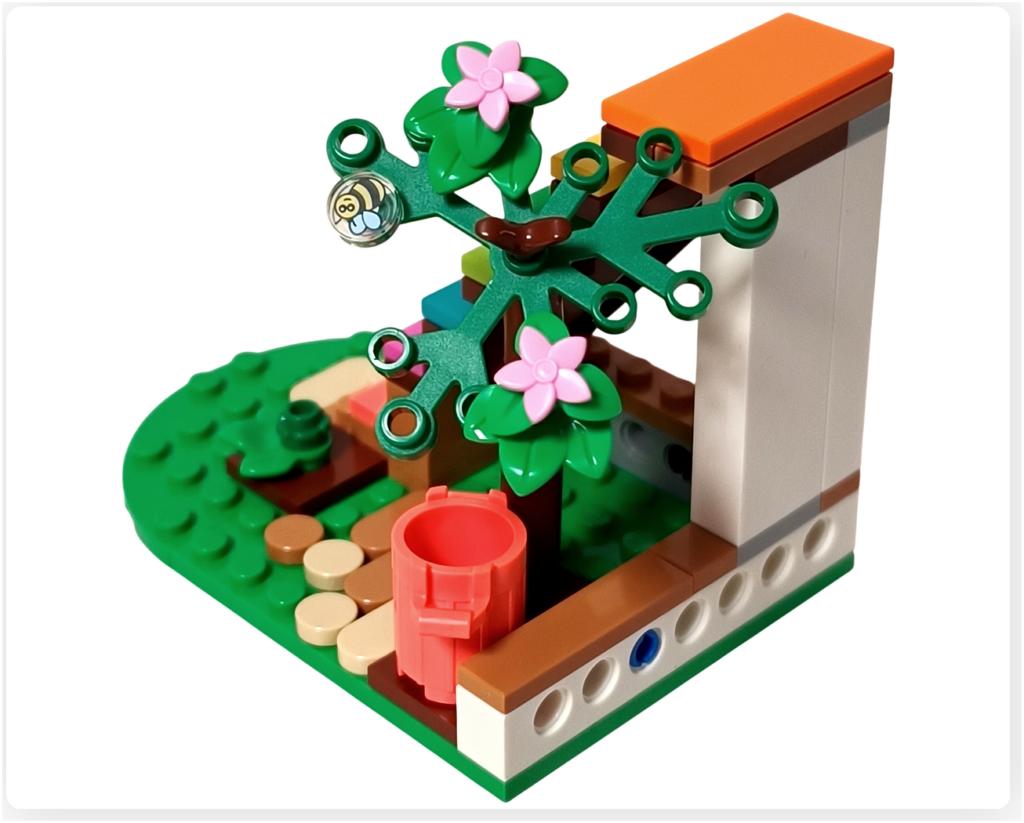 レゴ 41731 ハートレイクシティ インターナショナルスクール 花の木や植栽を追加した階段エリア