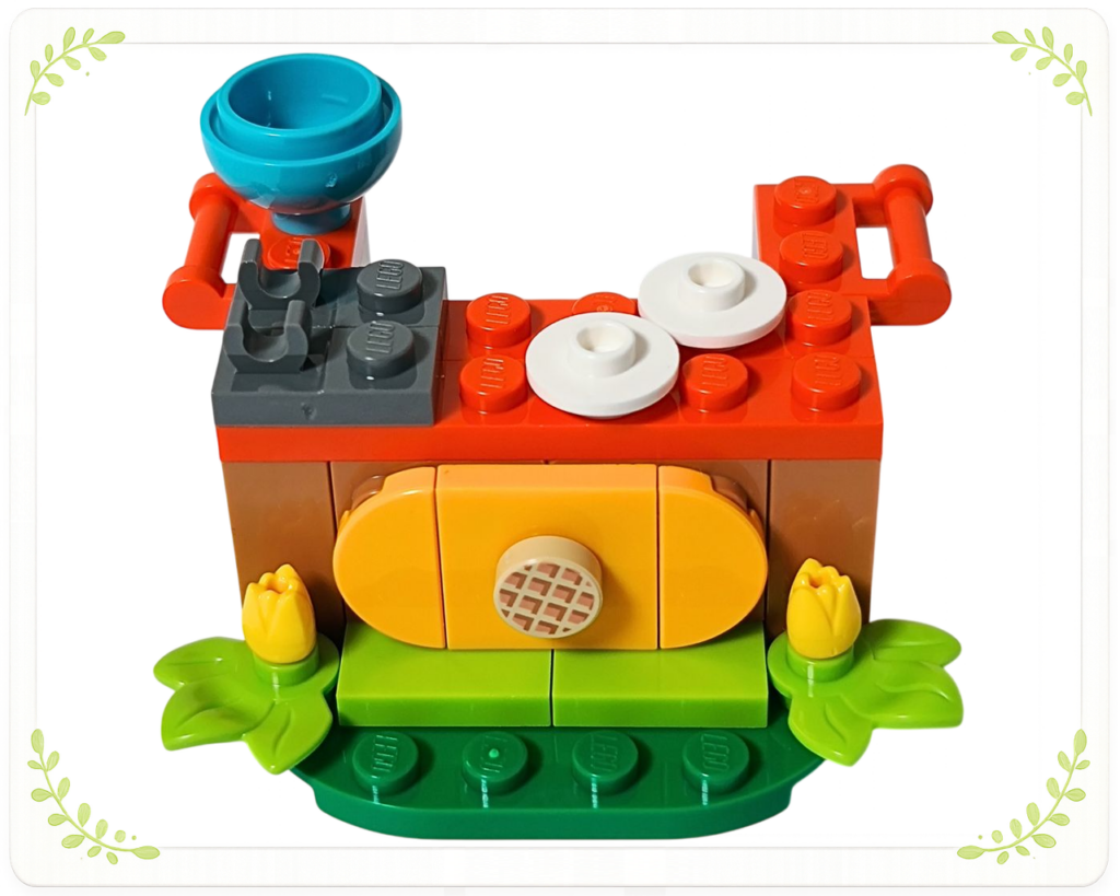 レゴ フレンズ 30696 オータムのワッフル屋さん ボウルと食器を配置したカウンター