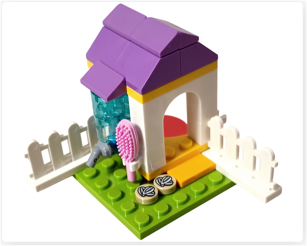 レゴ 30722 庭のウサギ小屋 白いフェンスとブラシを取り付け