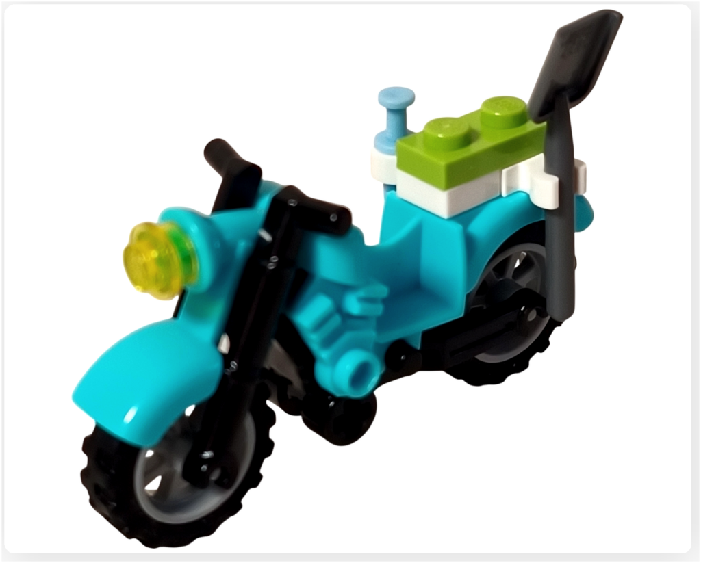 レゴ 41032 エキゾチックジャングル レスキューバイクにシャベルを取り付け