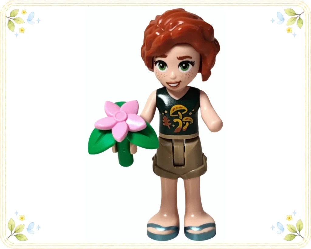 レゴ 42607 オータムがピンクの花を持つ姿